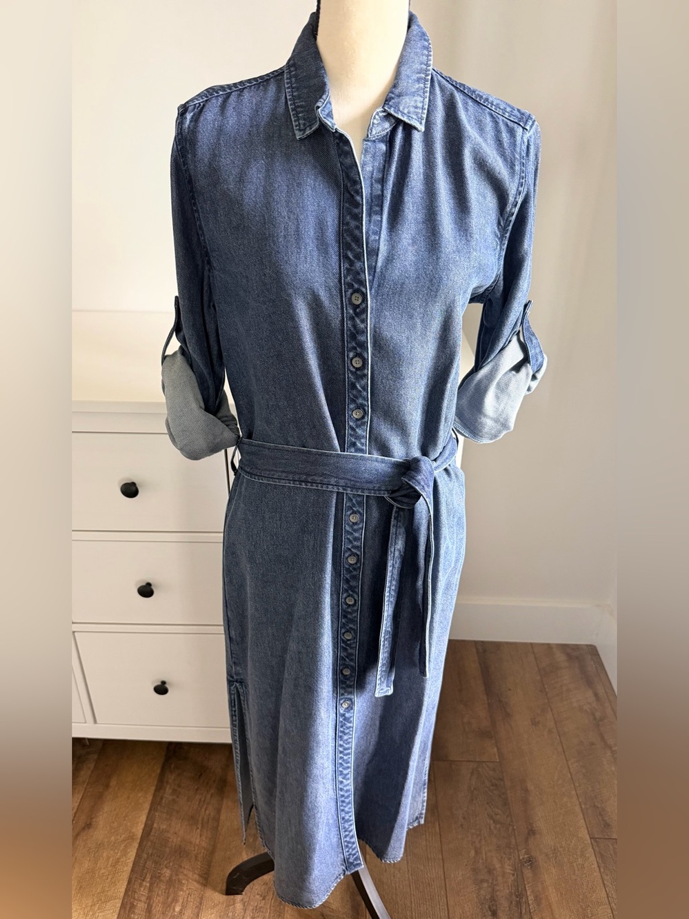 Cloth & Stone - NWT Denim Shirt Dress with Tie Waist